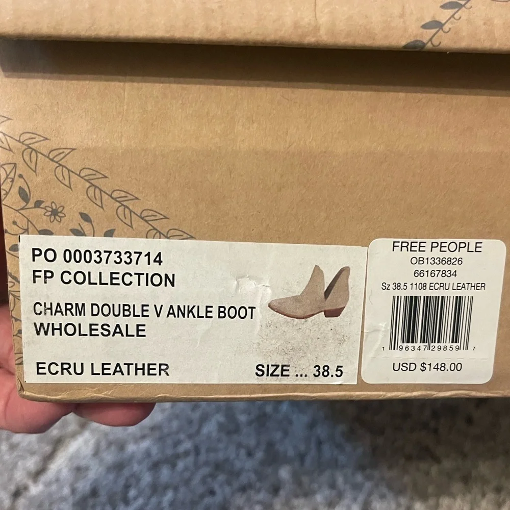 Free People Cream Ankle Booties